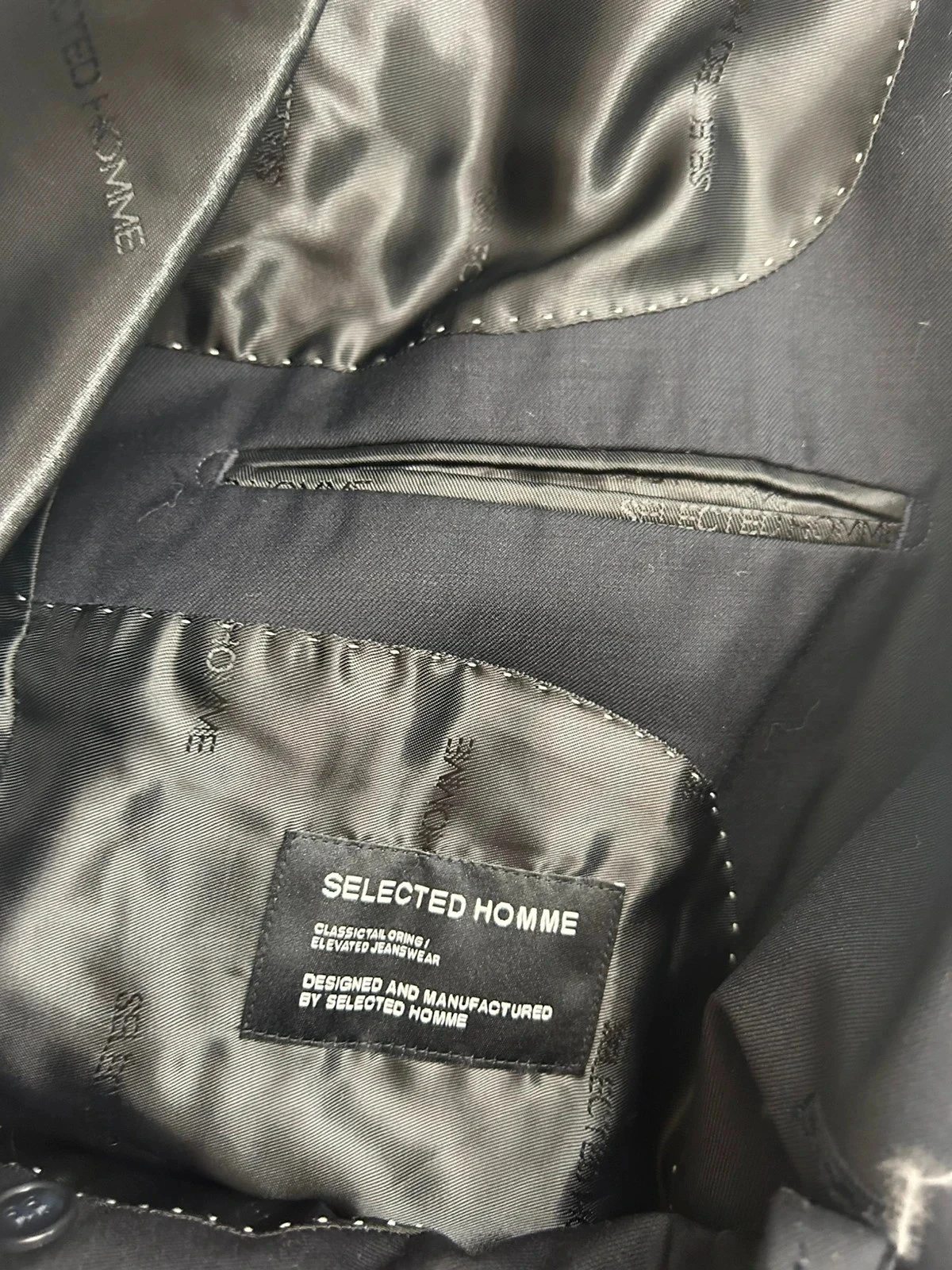 Zwarte blazer costard selected homme met stropdas carlo colombo blauw #96 – photo 10
